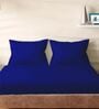 Blue Cotton Solid 210TC Plain Set of 2 Pillow Covers