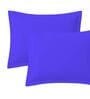 Blue Cotton Solid 210TC Plain Set of 2 Pillow Covers