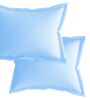 Blue Cotton Solid 210TC Plain Super King Bedsheet with 2 Pillow Covers
