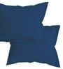 Blue Cotton Solid 210TC Plain Super King Bedsheet with 2 Pillow Covers