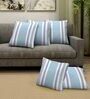 Blue Cotton Striped 14 x 14 inch Set of 5 Cushion Covers