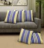 Blue Cotton Striped 14 x 14 inch Set of 5 Cushion Covers
