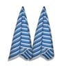 Blue Cotton Striped 220 GSM Bath Towels 2 Pc