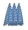 Blue Cotton Striped 220 GSM Bath Towels 3 Pc