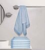 Blue Cotton Striped 220 GSM Bath Towels 4 Pc