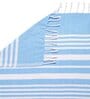 Blue Cotton Striped 201-250 GSM Bath Towel (Set of 3)