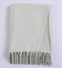Grey Cotton Striped 63x52 Inches Sofa Throw