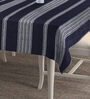 Stripes Handwoven (72x52) Blue Cotton Table Cloth