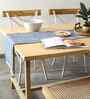 Blue Cotton Textured Table Runner