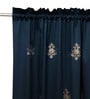 Grey Traditional Cotton 8 Ft Blackout Rod Pocket Door Curtain