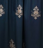 Grey Traditional Cotton 8 Ft Blackout Rod Pocket Door Curtain