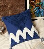 Blue Woven Cotton 16 x 16 Inches Cushion Cover