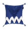 Blue Woven Cotton 16 x 16 Inches Cushion Cover
