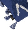 Blue Woven Cotton 16 x 16 Inches Cushion Covers (Set of 2)