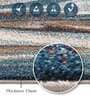 Blue Cream Abstract Polypropylene 5 ft x 2.5 ft Machine Made Runner