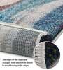 Blue Cream Abstract Polypropylene 5 ft x 2 ft Machine Made Runner