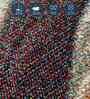 Blue Cream Abstract Polypropylene 7 ft x 5 ft Machine Made Carpet