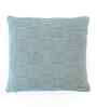 Blue Daisy 100% Cotton Square Check 16X16 Inches Knitted Cushion Cover