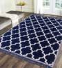 Blue Chenille Abstract 4 x 6 Feet Machine Made Carpet