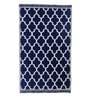 Blue Chenille Abstract 4 x 6 Feet Machine Made Carpet