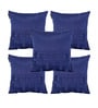 Blue Polyester Solid 16x16 inches Cushion Cover (5Pc)