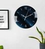 Blue Diagonal Lines Acrylic Wall Clock