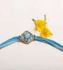 Blue Diamond Stone Embellished Rakhi With Anchor Non-Bleeding Cotton Thread
