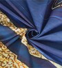 Blue Digital Abstract Printed Cotton Blend Double Bedsheet with 2 Pillow Covers