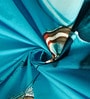 Blue Digital Floral Printed Cotton Blend Double Bedsheet with 2 Pillow Covers