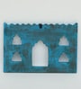 Blue Distress Color Handpainted Engineered Wood Carving Jharokha Frame