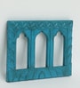 Blue Distress Color Handpainted Engineered Wood Carving Jharokha Frame
