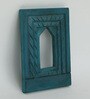 Blue Distress Color Handpainted Engineered Wood Carving Jharokha Frame