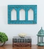 Blue Distress Color Handpainted Engineered Wood Carving Jharokha Frame