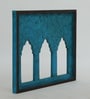 Blue Distress Color Handpainted Engineered Wood Carving Jharokha Frame