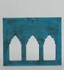 Blue Distress Color Handpainted Engineered Wood Carving Jharokha Frame