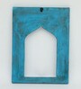 Blue Distress Color Handpainted Engineered Wood Carving Jharokha Frame