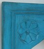 Blue Distress Color Handpainted Engineered Wood Carving Jharokha Frame
