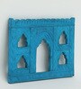 Blue Distress Color Handpainted Engineered Wood Carving Jharokha Frame