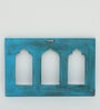 Blue Distress Color Handpainted Engineered Wood Carving Jharokha Frame