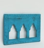 Blue Distress Color Handpainted Engineered Wood Carving Jharokha Frame