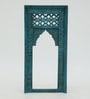 Blue Distress Color Handpainted Mango Wood Carving Jharokha Frame