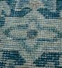 Blue Distressed Wool 8 ft x 10 ft Hand Knotted Carpet