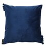 Blue Solid Velvet 16 x 16 Inches Embroidered Cushion Covers (Set of 5)