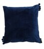 Blue Solid Velvet 16 x 16 Inches Embroidered Cushion Covers (Set of 5)