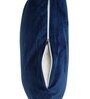 Blue Solid Velvet 16 x 16 Inches Embroidered Cushion Covers (Set of 5)