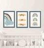 Multicolour Engineered Wood (Set of 3) Art Panels