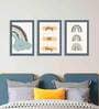Multicolour Engineered Wood (Set of 3) Art Panels