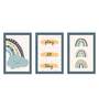 Multicolour Engineered Wood (Set of 3) Art Panels