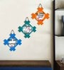 Blue Engineered Wood (Set of 3) Wall Hanging