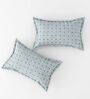 Blue Ethnic Print 180 TC Cotton King Bedhseet 2 pillow covers